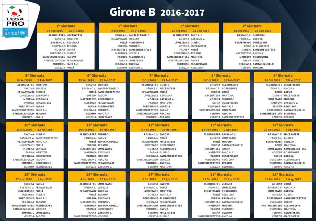 calendario lega pro girone B